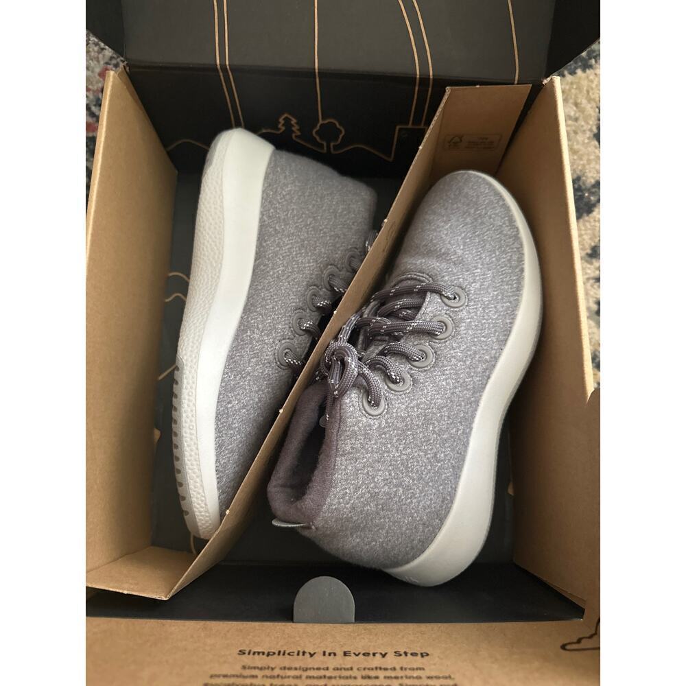 ALLBIRDS Wool Runner-Up Mizzle Medium Grey Sneakers Shoes - Women’s Sz 8 - Picture 3 of 5